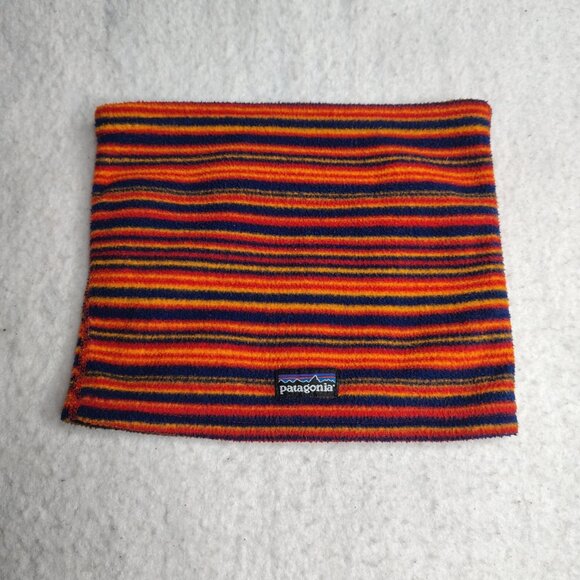 VINTAGE Patagonia Neck Gaiter Balaclava Mens Womens Blue Orange Striped USA
